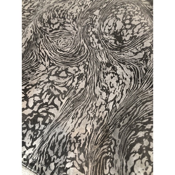 Outbrook Leather Coat Womens Large Black Long Baroque Suede Detail 80s Vintage - Picture 11 of 16